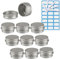 ZEOABSY 10 Pièces 5ml Pots en Aluminium Vide Rond Argent Petit Cosmétiques Pot Conteneurs for Fait Main Bougies Crème Baume Voyage, 5X Spatule, 1x Étiquettes