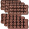 Lot de 6 moules à chocolat en silicone, 15 cavités en forme d'étoile et de cœur, moules en silicone antiadhésifs pour fondre, décoration de gâteaux, glaçons