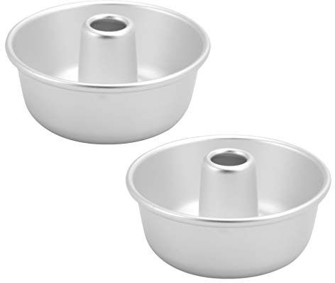2Pcs Aluminium Alloy Donut Cake Mold - Non-Stick Savarin Moulds for Baking Mousse, Chocolate, Brownies, Pastry, Doughnuts - Silver