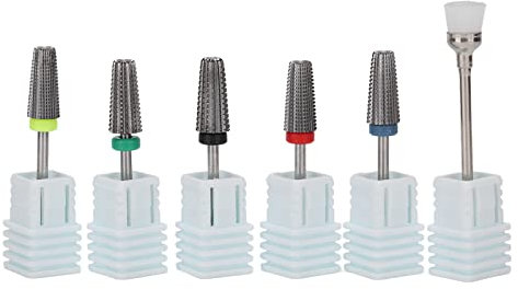 Brocas Multifuncionales para Uñas, Acero de Tungsteno, 5 en 1, Pulido de Uñas, Cabezal de Pulido, Herramientas de Acrílico para Manicura, Pedicura, Salón en Casa(color primario)