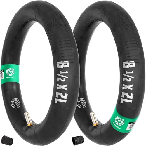 MOOVMOOV 2x Elektroscooter Schlauch 8 1/2 x2L m. geradem Ventil | Gummischlauch für Elektroroller | Luftschlauch für e Scooter Luftreifen 8 1/2 x2 | (8 ½ x2) für Xiaomi Modelle und 8,5-Zoll Räder