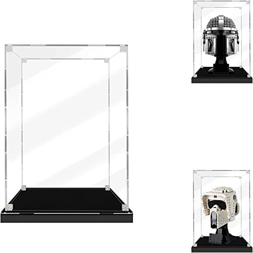 SWDZ Vitrine für Lego Helm Lego Darth Vader Helm, Acryl-Schaukasten, staubdichte Aufbewahrungsvitrine für Lego 75304 75328 76165 (Nicht im Lieferumfang des Modells enthalten), Größe: 20 x 20 x 25 cm