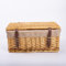 Natural Wicker Storage Hamper with Lid with Liner Gift Hamper Shelf Basket (Large)