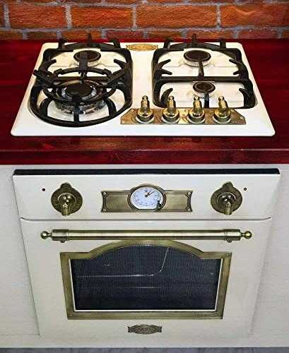 Juego de cocina de gas Kaiser Empire Marfil/horno de gas empotrable EG 6345 ElfEm+placa de cocción 60cm KG 6325 ElfEm/horno 67 L/2 ft. calor de suela parrilla destornillador/autolimpieza