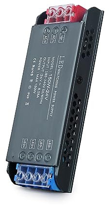 BRIMETI 24V LED Driver 150W LED Transformer AC 240V to DC 24 Volt 6,25A Ultra Slim Power Supply Constant Low Voltage Switching, Adapter for Strip Light Cabinet Lights