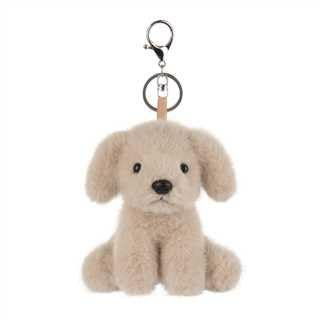 Apricot Lamb Labrador Hund Netter Schlüsselanhänger, weich gefüllte Plüsch Schlüsselanhänger Spielzeug für Kinderrucksack, Geldbörse, 12 cm Handgeschnittenes Spielzeug