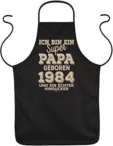 Papa Schürze 40 Geburtstag - Geschenk-Idee Kochschürze 40 Jahre - Jahrgang 1984 : ... super Papa geboren 1984 - Geschenkschürze 40.Geburtstag