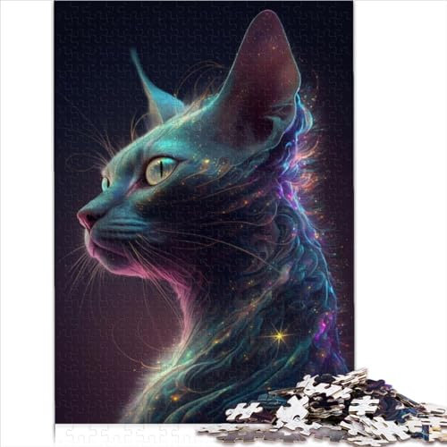 Schwierige schwere Puzzles, Galaxy Siam Cat, 1000-teiliges Puzzle für Erwachsene und Kinder, Holzpuzzle für Erwachsene und Kinder, Heimdekoration, Puzzle (50 x 75 cm)