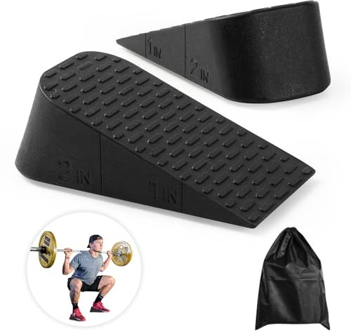 NesCozy Squat Wedge Elevated Squats Block: Portable Knees Over Toes Ergonomic Equipment Calf Raise Exercise Platform for Full Range of Motion Improve Strength Stability And Mobility