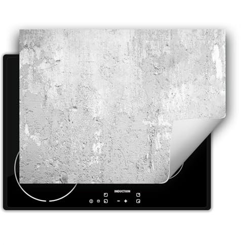 SMTDeco Herdabdeckplatte Ceranfeld abdeckung Aufrollbare Matte für Induktion Einteilig 80x52 cm Beton Wand Grau (wm21331)
