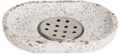 Terrazzo Porte-savon ovale en résine, porte-savon créatif, plateau de drainage pour salle de bain, cuisine, évier, comptoir, 190
