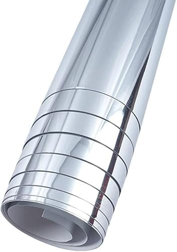 Feuilles de miroir flexibles, 50 x 200 cm, rouleaux d'autocollants sans verre, carreaux de miroir autocollants, parfaits pour les travaux manuels, la décoration murale de la maison (0,1 mm), 50 x 200