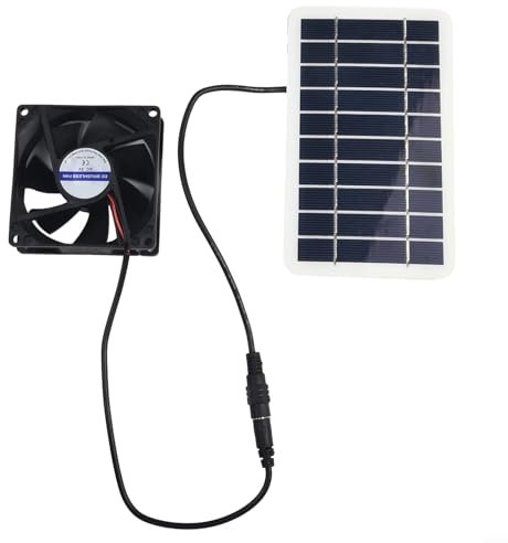 Solarmodul-Ventilator-Set, DC 5 V, solarbetriebenes Panel, Abluftventilator, Dachbodenventilator, Belüftung, Van für Haustierhaus, Gewächshaus, Küche