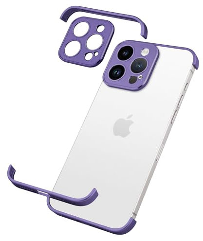 aidvaia Coque de téléphone sans cadre en métal compatible avec iPhone 12 Pro Max avec protecteur d'objectif d'appareil photo, coque de téléphone en métal résistant aux chocs, coque de protection