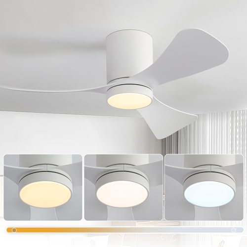 AI-LIGHTING Deckenventilator mit Beleuchtung und Fernbedienung Leise 106cm Deckenleuchte mit Ventilator 3 Lichtfarben| 6 Geschwindigkeiten|Timer Deckenventilator mit Lampe für Wohnzimmer Schlafzimmer