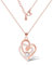 ASH'S CHOICE Roségold Halskette Herz Roségold Ketten für Damen, Doppel Herz Liebe Anhänger Halsketten mit Zirkon Strass Roségold Halskette Silber 925 Ketten für Damen Frauen Mama Muttertag Geschenk