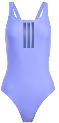 adidas Women's 3 Stripes V-Back Swimsuit, Cobalt Blue/Dark Blue, 44