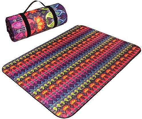 RedAeL extra große wasserdichte Picknickdecke 300x300: faltbar, tragbar und 3 Schichten dick für Camping, Park und Garten. Maschinenwaschbar!