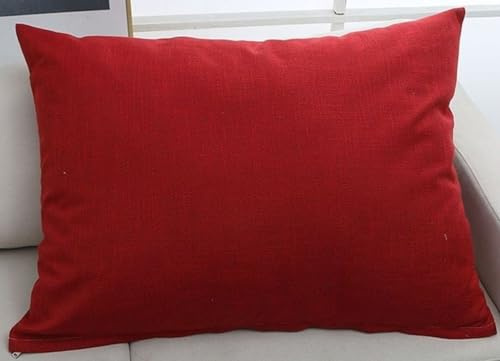 Kissenbezug 60x80，60x70，Kissenbezüge 50x70 Rechteckig Couch Kissenhülle 40x60 Linen Dekorative Kopfkissenbezug 40x70 Für Sofa Kissen Mit Reißverschluss Dekokissenbezüge (Color : Big Red, Size : 60x7