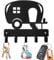 Domemit Camping Deko Wohnwagen Organizer, Camper Schlüsselbrett Schlüsselhalter Wand Ohne Bohren Selbstklebend oder Bohren, Wohnwagen Zubehör Gadgets Innen Wohnmobil Valentinstag Geschenke - Schwarz