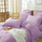 Boqingzhu Doppelte Bettwäsche 135x200cm Muslin Baumwolle Lila Weich Kuschelig Sommer Baumwollbettwäsche Set Leinen Violett Bettbezug 135x200cm und Kissenbezug 80x80cm mit Reißverschluss
