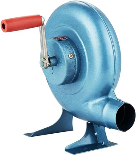 LegendTech Handkurbel-Schmiede-Gebläse, Eisengetriebe, Popcorn-Ventilator, manueller Ventilator, manuelles Grill-Luftgebläse zum Kochen, 80 W bis 350 W, Blau, 300 W