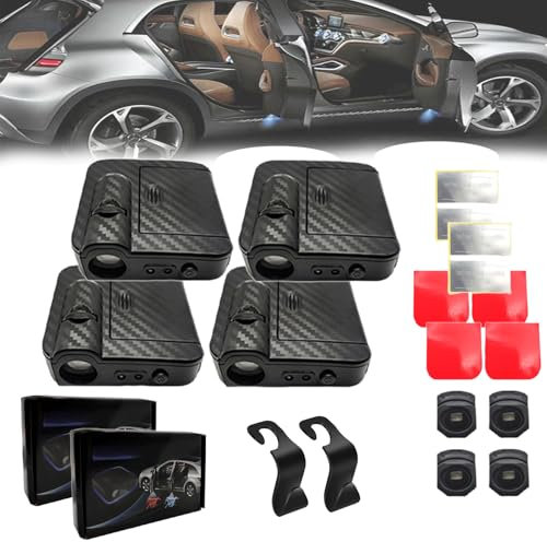 Glodoor for Cars,Glo Door for Car, Car Door Lights Logo Projector, Custom Car Door Light,Car Door Decorative Atmosphere Lamps,Movement and stillness Dual Mode Switching (4pcs)