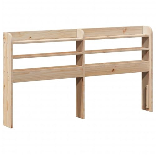 Tête de lit avec étagères 135 cm bois massif de pin
