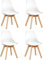 SHIITO | Set de 4 Sillas de Comedor Estilo Escandinavo Modelo Odin | con Diseño Minimalista y Sofisticado | con Patas de Madera de Haya | 43 x 41.5 x 83 cm - Color Blanco