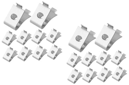 WOONEKY 20 Stk Halter Regalclips Für Halterungen Für Regale Regalpflöcke Für Regale Cliphalter Regale Unterstützen Wandhalterungen Regalstift Gefrierregal Rostfreier Stahl Silver