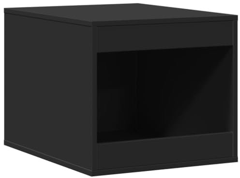 vidaXL Katzenklo Schrank, Katzenschrank Katzentoilette, Beistelltisch Katzenhaus, Katzenmöbel Verstecktes Design, Schwarz Holzwerkstoff