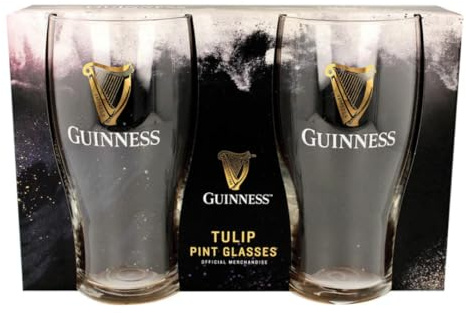 Shamrock Gift Company Guinness Tulpen-Pint-Gläser, traditionelle Guinness-Pint-Gläser, 2 Stück