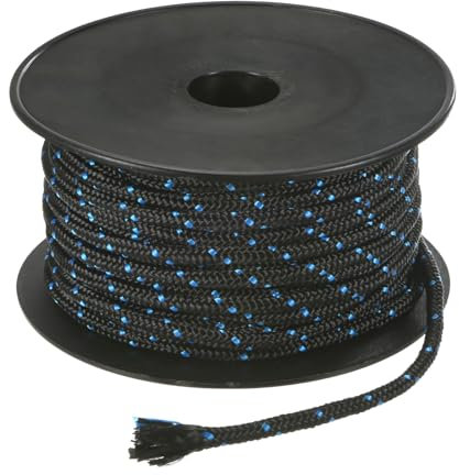 M METERXITY Cordon de Démarrage de Lanceur de Recul 6mm 30m Corde de Traction en Nylon Corde de Traction de Lanceur de Recul pour Tondeuse/Tronçonneuse/Débroussailleuse [Noir Bleu]