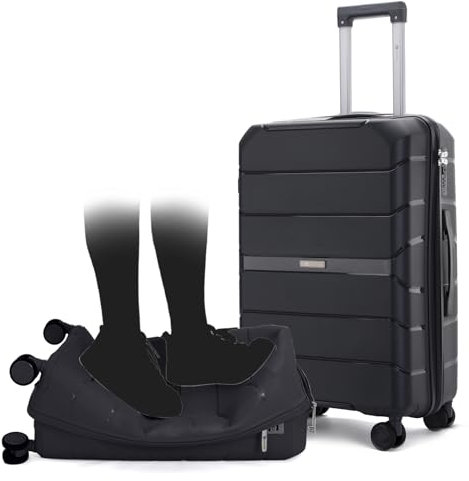 Int'x Koffer Groß Reisekoffer Hartschalenkoffer Rollkoffer Trolley Polypropylen Größe XL (Dunkelgrau)