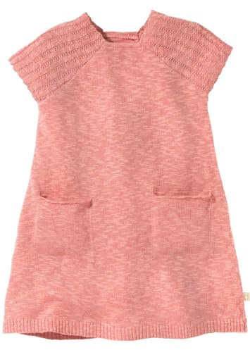 Disana LEINEN-Strickkleid Mädchen-Sommer-Kleid | Bio-Baumwolle kühlendes Bio-Leinen | Frühjahr Sommer | Knielang | Baby Kleinkind Kind | Made in Germany | GOTS IVN Zertifiziert | Softpink Gr. 134-140