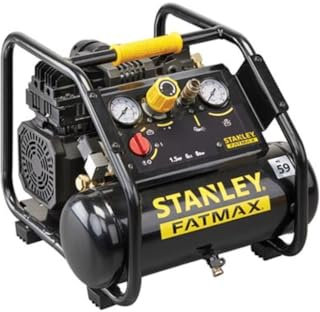 Stanley Fatmax Compresseur professionnel, compresseur sans huile silencieux, compresseur à faible bruit 59 dB(A), horizontal, 1.5 ch, 8 bar, cuve 6 L