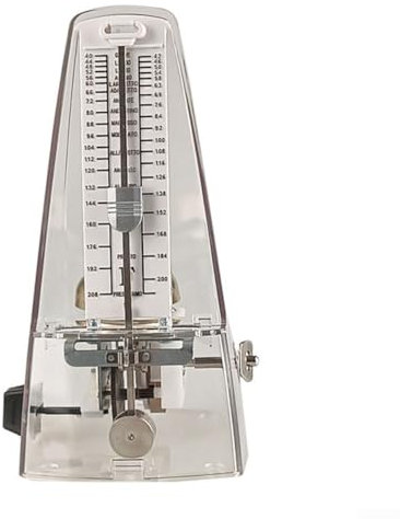 Mechanischer Turm Typ Metronom mit Glocke für Gitarre, Bass, Schlagzeug, Violine und Rhythmusübungen (transparent)