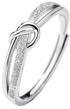 AIFUYUDM Silber Ringe für Frauen 925 Verstellbar Brilliant Ringe Frauen & Herren Verlobungsring Silberring Damen Individualisierung Ring für Damen Schmuck mit Geschenkbox