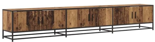 vidaXL Mueble de TV Moderno para la Sala de Estar, de 240 cm, en Madera Vieja, con Acabado Mate y Textura, Patas de Acero, diseño Rectangular. Ideal para almacenar y como Soporte de Medios. Es una e