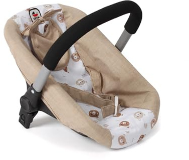 Bayer Chic 2000 Puppen-Autositz mit Adapter für den Puppenwagen Bärchen | Puppen-Babyschale für Kinder von 3 bis 8 Jahren. Inklusive Schiebe-Adapter für Puppenwagen, Lätzchen und festem Anschnallgurt