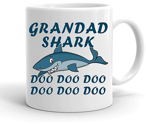 GrassVillage Grandad Shark Do Do Do Mug – 11oz Funny Birthday Gift Cup for Grandad, Family – Coffee Tea Cup