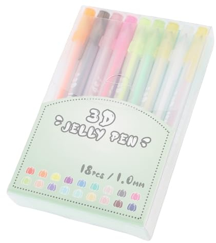 Vvikizy Ensemble de Stylos Gel 3D Slick aux Couleurs Vives pour le Dessin et L'écriture Artistiques, 18 Stylos