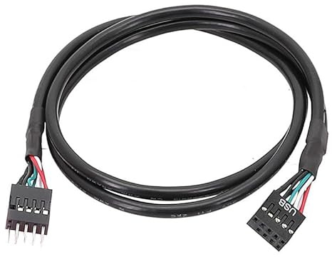 ELFJMZP Motherboard USB 9-Pin Verlängerungskabel, USB2.0 9PIN Buchse auf Stecker, 50cm, doppelt abgeschirmt – für PC-Gehäuse Frontpanel, Mainboard Header