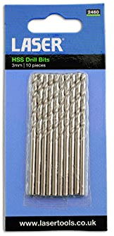 Laser 2460 2460 Schnellarbeitsstahlbohrers 1/8” - 3 mm 10-teilig