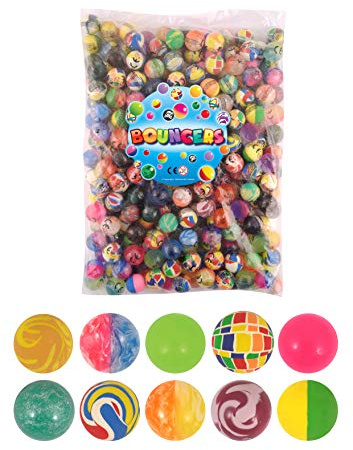 Henbrandt 10 Bouncy Jet Balls 25mm Rubber Bouncers in Assorted Colours and Designs for Kids Birthday Christmas Party Bag Fillers Loot Bag Gifts Classroom Homeschool Reward for Boys and Girls