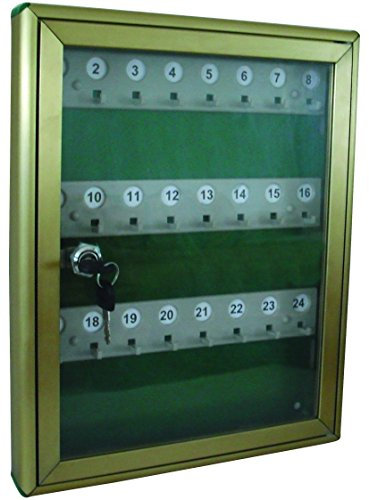 Blinky 26235-24 Schlüsselkasten aus Aluminium, mit 24 Halterungen, 29x37x4 cm