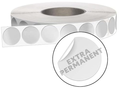 mashpaper Verschlussetiketten transparent rund 30 mm selbstklebende extra permanente Rückseite Klebepunkte Verschlußetiketten 431030