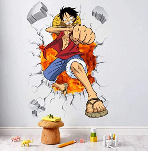 Ziruixiong One Piece Luffy Creative Stickers Muraux Sticker Mural Adapté À La Chambre Des Jeunes Grande Décoration Murale Japonais Manga Dessin Animé Vinyle 50 * 70 Cm