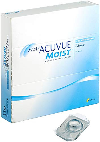1-Day Acuvue Moist for Astigmatism, torische Tageslinsen weich, 90 Stück/BC 8.5 mm/DIA 14.50 / CYL -0.75 / ACHSE 180 / +2.25 Dioptrien