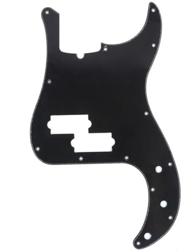 Musiclily Pro 13 Löcher P Bass Pickguard Schlagbrett für 4-Saiter American Precision Bass, 1 lagig Schwarz
